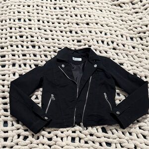 H&M Black Jean Jacket with Silver Details